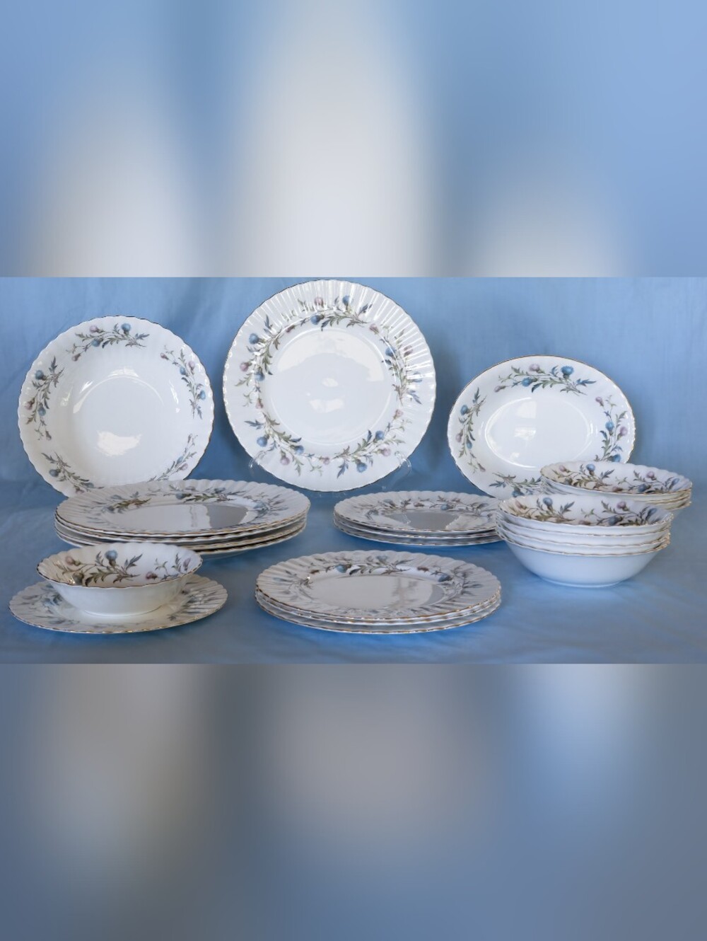 Beautiful Royal Albert Brigadoon Dinnerware Set Collection. Made in England